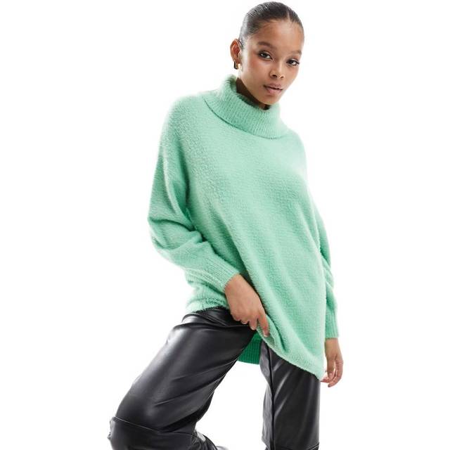 ONLY – Grön polotröja i oversize-Grön/a