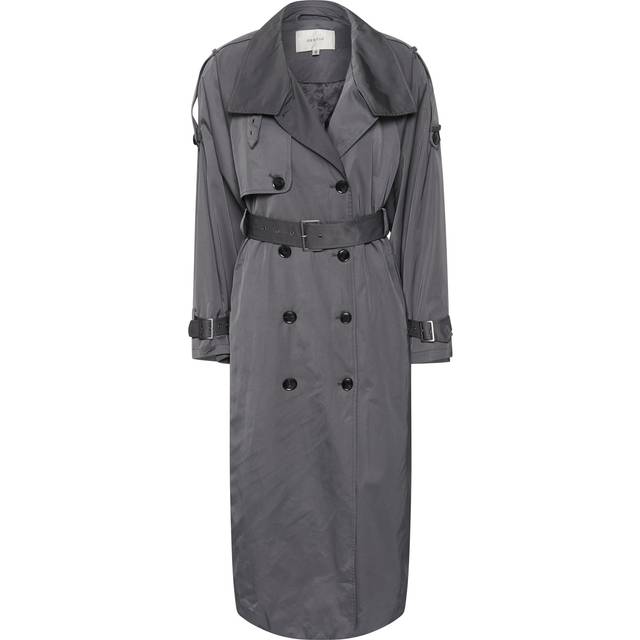 Sally Trench Coat - Gray Pinstripe - Founded in 2008 by Sanne Sehested, Gestuz is a contemporary Danish fashion brand known for its effortlessly chic and modern aesthetic. The label seamlessly blends Scandinavian minimalism with bold, vintage-inspired designs to create pieces that are both timeless and on-trend. Whether it's sleek tailoring, statement outerwear, or everyday essentials, you are sure to find something that will portray your individuality with confidence and style.