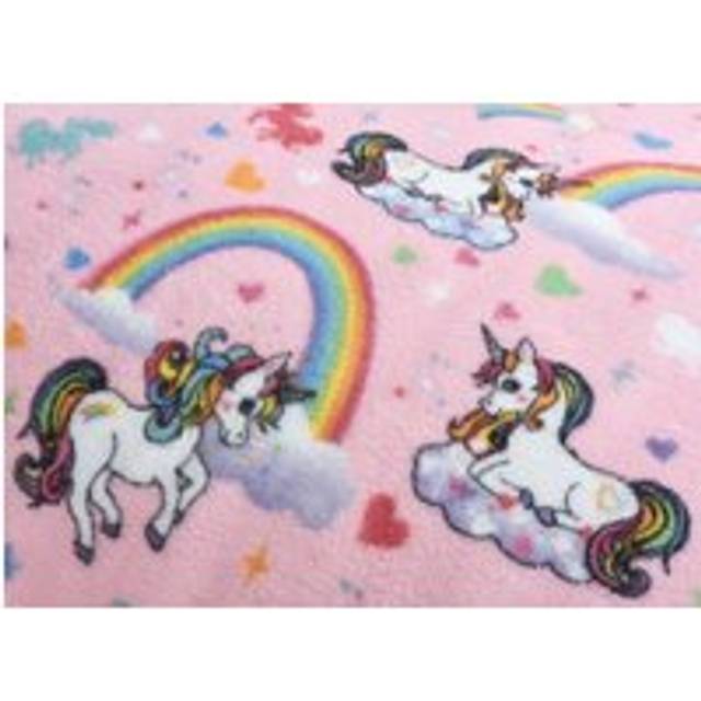 Velosso Glow In The Dark Teddy Unicorn Fluffy And Warm Fleece Duvet Cover Set - Pink - Double, Pink