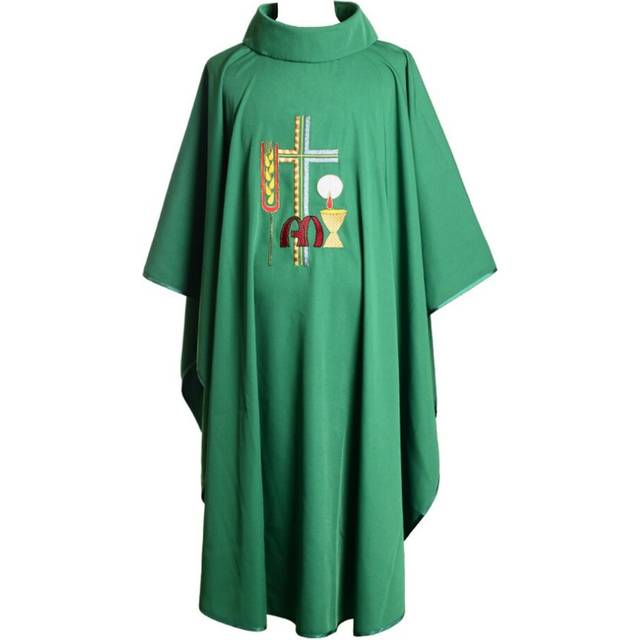 (Green) Chasuble Gothic Cosplay Round Neck Cape Performance Costume Halloween Party