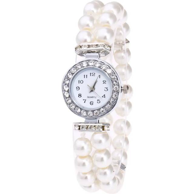 (White) Women&#39;s Watch Pearl String Watches Women Ladies Fashion Quartz-watch Female
