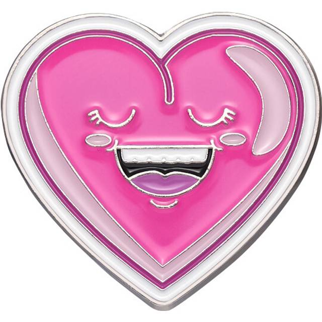 (XZ9741) Pink Dazzling Cherry Diamond Brooch Featuring Creative Cartoon Heart And Tiger Head Shape - Red