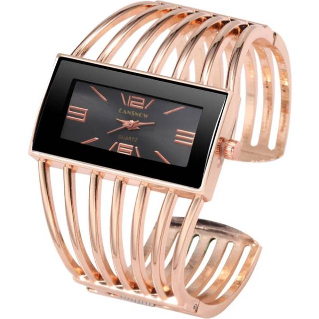 (E) Womens Watch Luxury Fashion Rose Gold Bangle Watch Women Dress Clock Female