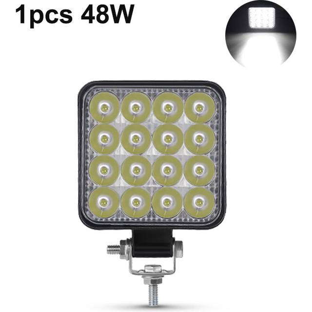 (1pc 48W squared) 48W Car LED Bar Worklight MINI 16SMD Square Round Work Light 12V Auto