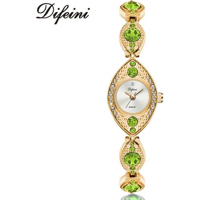 (green) Luxury Women Watches Jewelry Diamond Blue Red Ladies Casual Clock Steel