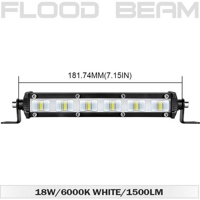 (1 piece Flood light) Ultra Slim 7 Inch 6D Lens Led Work Bar Light 4x4 Offroad For Jeep ATV