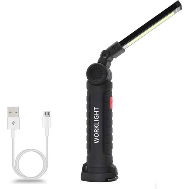 (Short 1 pack) Portable Flashlight COB LED Magnetic Lanterna USB Rechargeable Work Light