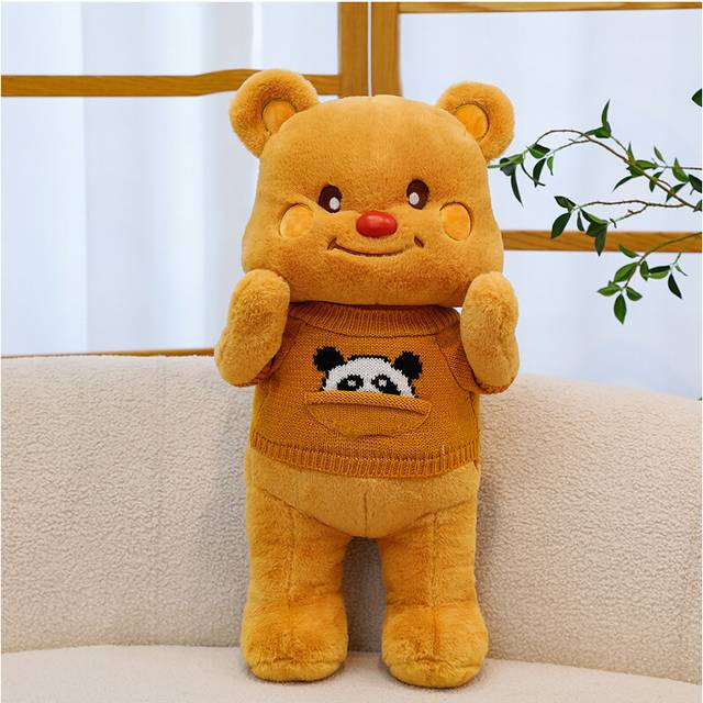 (Yellow, 80cm/31.50in) Plush Toys Bears Panda Pattern Clothes Dolls Large Size Pillows Cute Child Gift