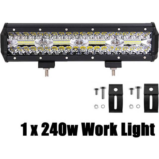 (12inch 240W) Led Light Bar 4 7 10 12 15 18 20Inch Tri Rows 4X4 Offroad Car led work