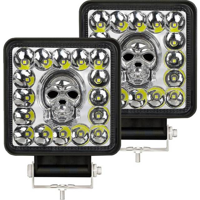 (2pc square) 4inch RGB 12V 24V LED Work Light Bar for Car Motorcycle Spot Off Road