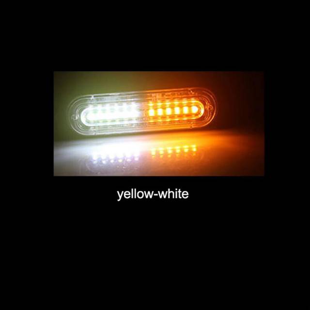(Yellow and White) Car Emergency Warning Light Signal Light Beacon Hazard Flash 10LED Strobe
