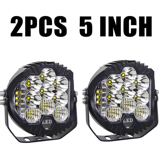 (white-5INCH-2PCS) Front Bumper Roof 3/ 5 inch Led Headlights for 4x4 lights offroad Led