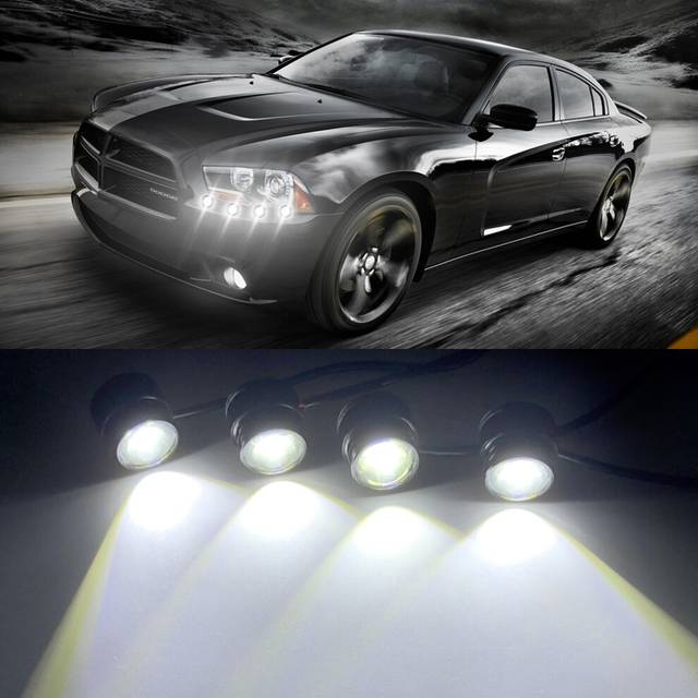 (White, 1Pcs) drl 4 in 1 LED Eagle Eye Emergency Warning Strobe car light Wireless Remote