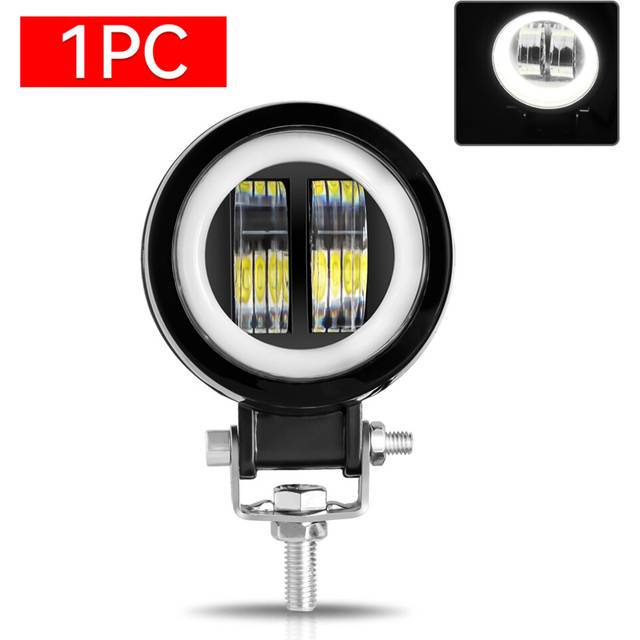 (1PC Round  White) Car 3 Inch Round LED Work Light Spot Light Halo Angel Eye 12V 24V for