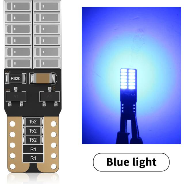 (blue) 2Pcs T10 W5W 4014 24SMD Led car light Bulb 6000K Canbus Auto Clearance