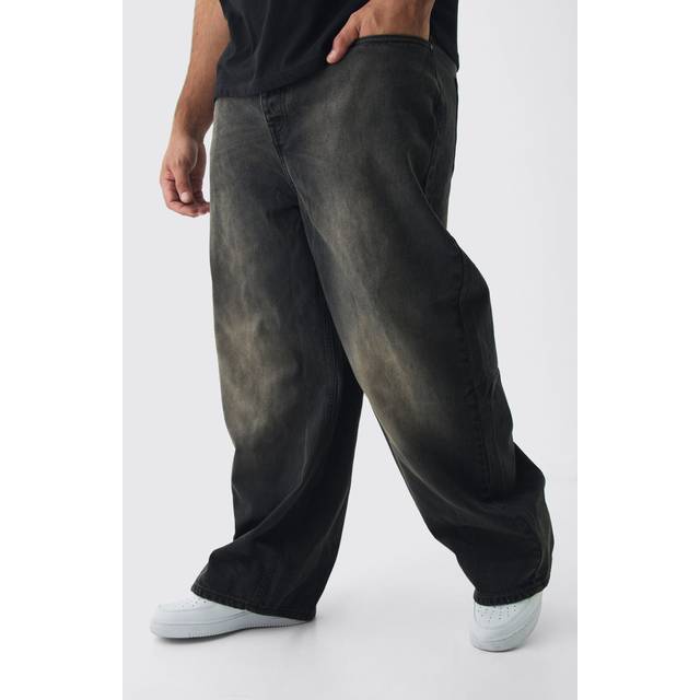 Mens Brown Plus Relaxed Fit Jeans