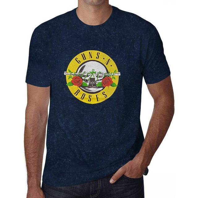 (2XL, Navy Blue) Guns N Roses Unisex Adult Classic Logo T-Shirt