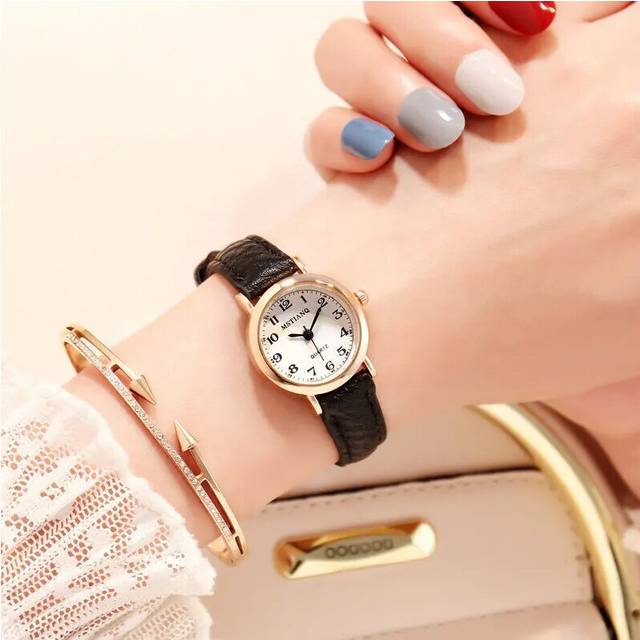 (style 1) Women's Simple Vintage Watches for Women Dial Wristwatch Leather Strap