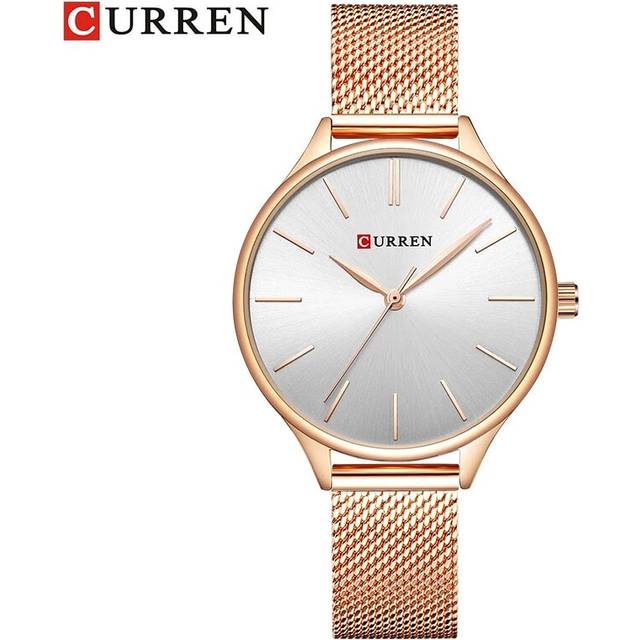 (rose white) CURREN Simple Watches Wristwatches Women brand Fashion Dress Ladies Watch