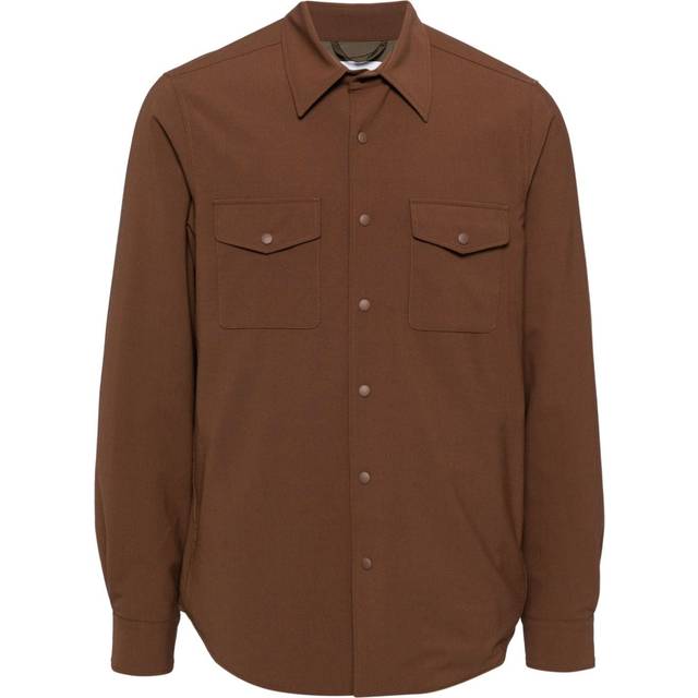 ASPESI - flannel shirt jacket - men - Elastane/Virgin Wool/Polyester/Polyamide/Polyester - L - Brown