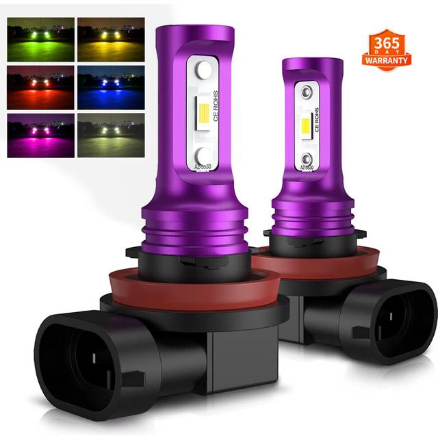 (H8, PURPLE) 2pcs Mini car light Fog Bulbs H8 H9 H11 H16JP LED Head Fog Lamp CSP White