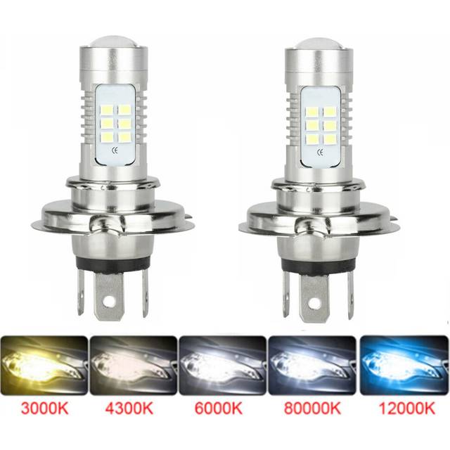 (H4, 6000K Cold White) 2Pcs H7 H4 car light Super Bright 110W LED Head Fog DRL Bulbs High/Low