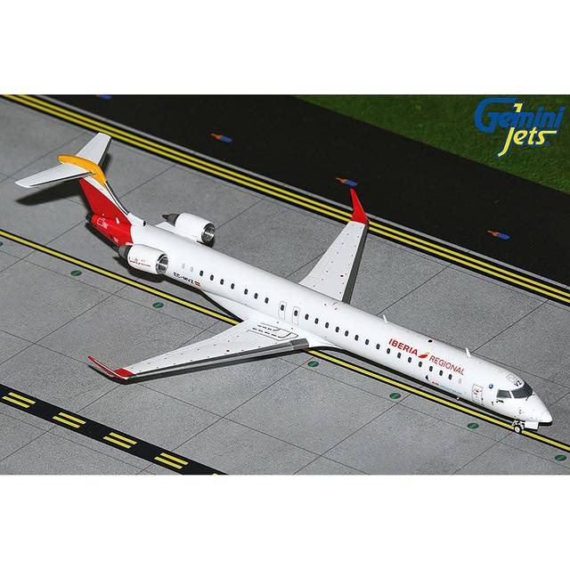 Bombardier CRJ1000 Commercial Aircraft "Iberia Regional" (EC-MVZ) White with Red Tail "Gemini 200" Series 1/200 Diecast Model Airplane by GeminiJets