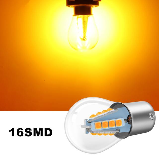 (16SMD Yellow, 1157 BAY15D P21-5W) 1Pc 1156 BA15S Led 1157 BAY15D P21W Led Bulb P21/5W P21 5W R5W R10W Turn