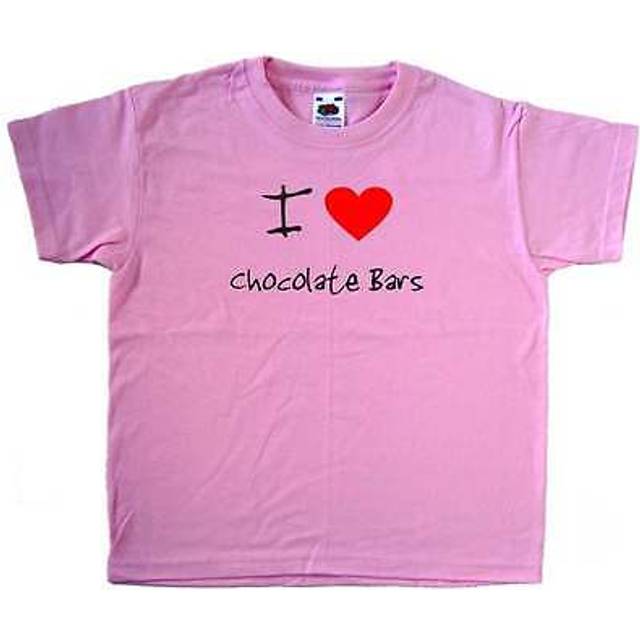 I love heart chocolate bars pink kids t-shirt