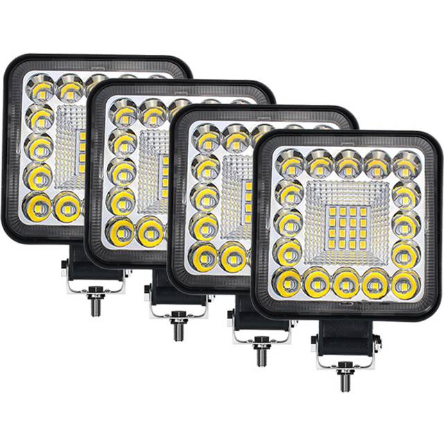 (4Pcs Square 96W) NLpeal 96W LED light Bar Spotlight 12V 24V Car Work Light For Jeep Truck