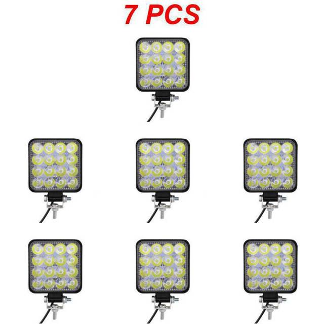 (White Light 7pcs) 1~8PCS Car LED Bar Worklight 48W Offroad Work Light 12V Auto Light Fog