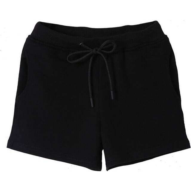 (Black, S) Ladies Summer Beach Shorts Drawstring Elastic Waist Short Hot Pants Women Loose