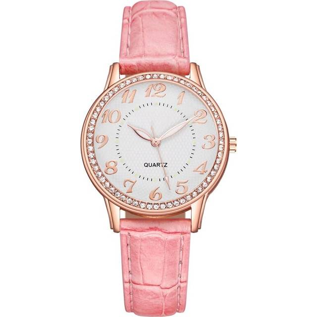 (pink) Ladie Watches 2023 Luxury Diamond Luminous Women's Wrist Watches Women - Pink