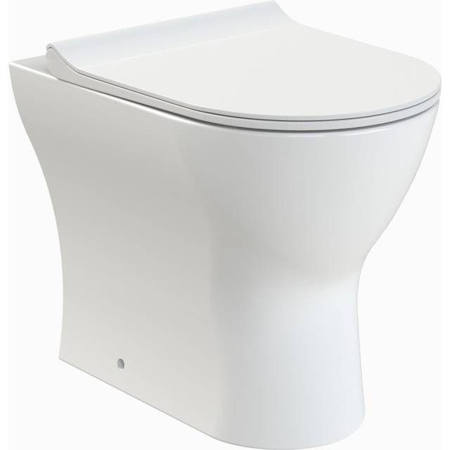 Nuie Freya White Back to Wall Toilet Pan &amp; Soft Close Seat - NCG30