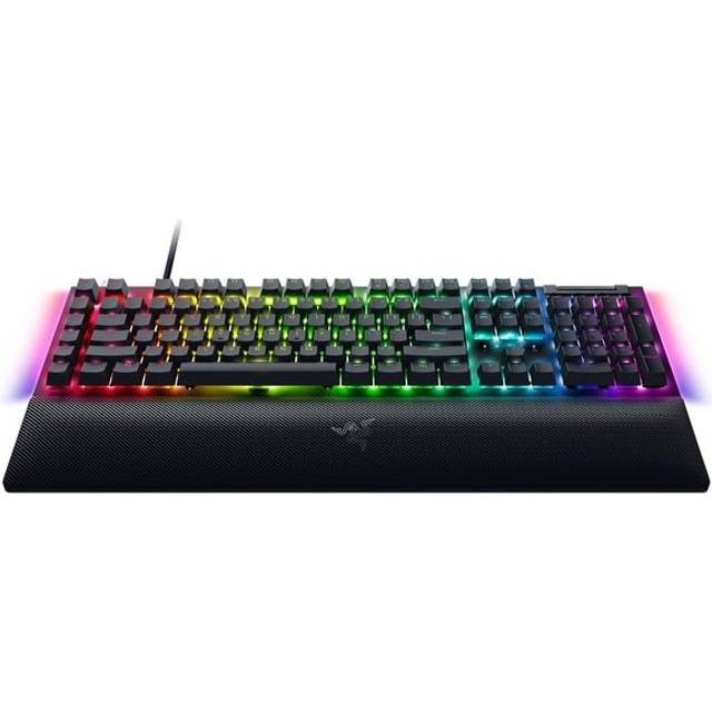 Razer BlackWidow V4 (Green Switch) – mekaniskt speltangentbord – Razer Snap Tap (mekaniska klicky-switchar, 6 makrotangenter, dubbla ABS-tangenter, RGB Chroma) QWERTZ DE-layout | svart