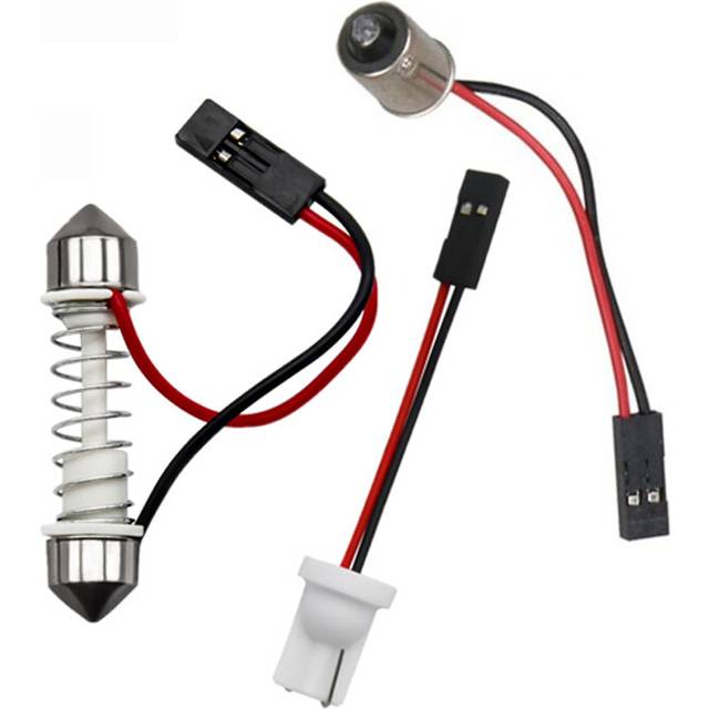 (three adapter, ice blue) T10 Festoon 6/12/15/24/36/48 SMD 5050 LED Auto Panel car light Warm Cool