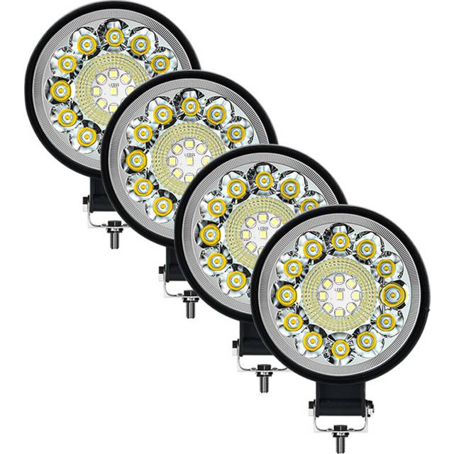 (4Pcs Round 66W) NLpeal 96W LED light Bar Spotlight 12V 24V Car Work Light For Jeep Truck
