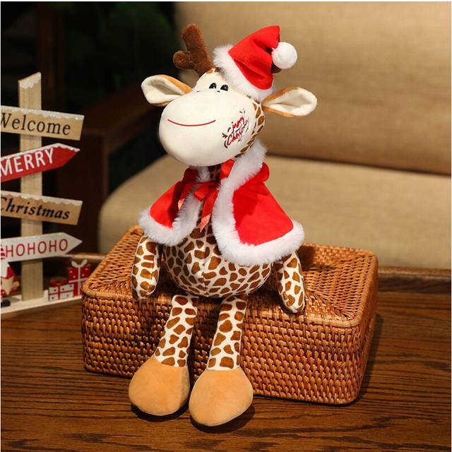 (Brown) Deer Christmas Plush Toy Cartoon Children Birthday Holiday Throw Pillow Doll