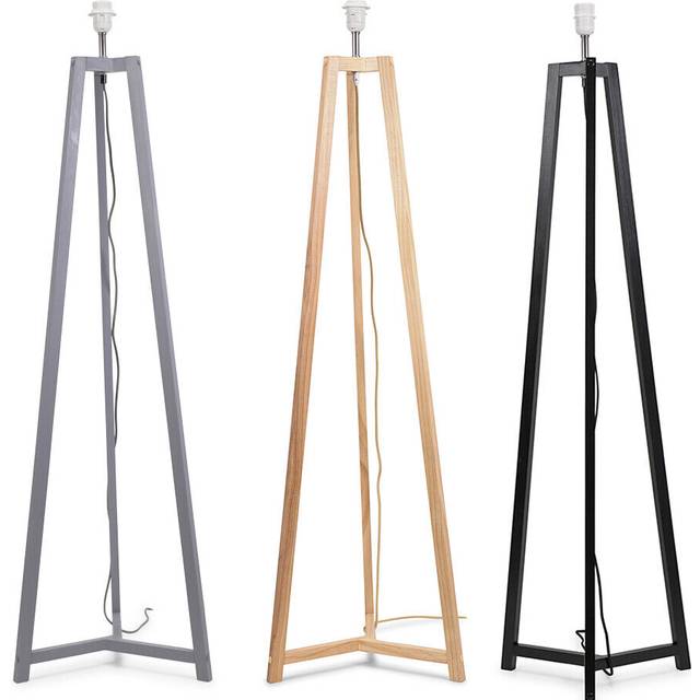 ValueLights Lottie Oak Wooden Free Standing Tripod Floor Lamp Base
