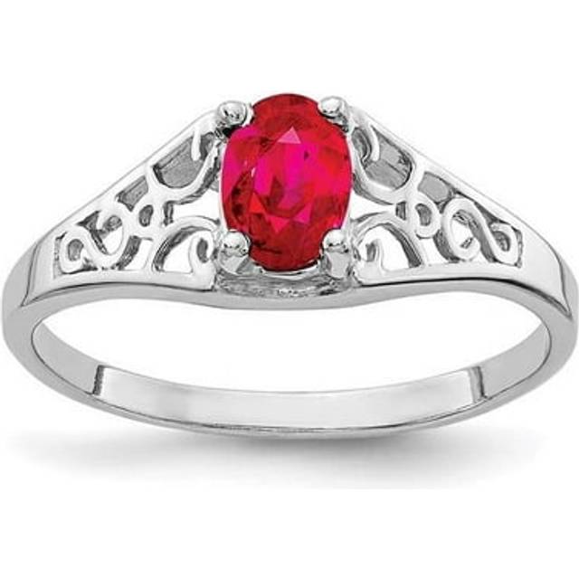 Finest Gold 14K White Gold Gemstone Mounting Ring, Size 6