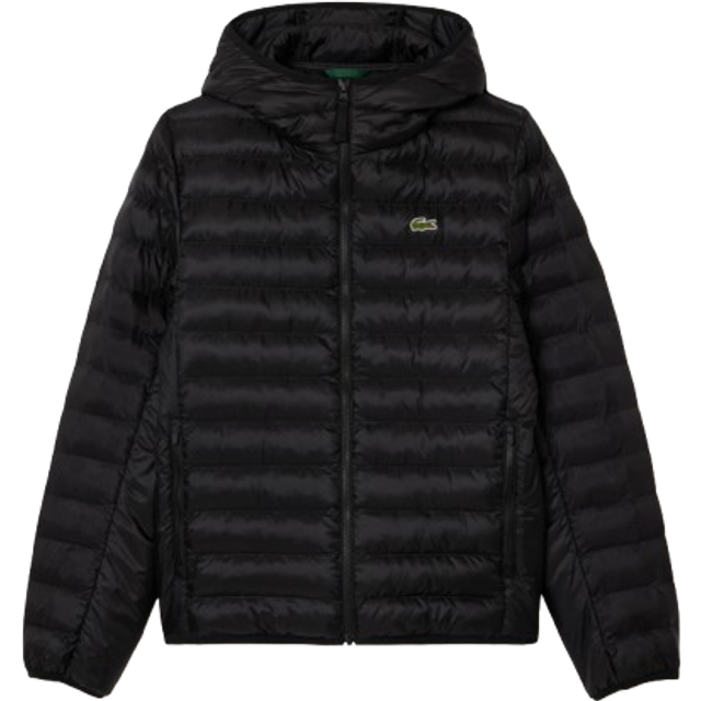 Jacka LACOSTE Men's Water-Repellent Quilted Puffer Jacket Black/ Black L