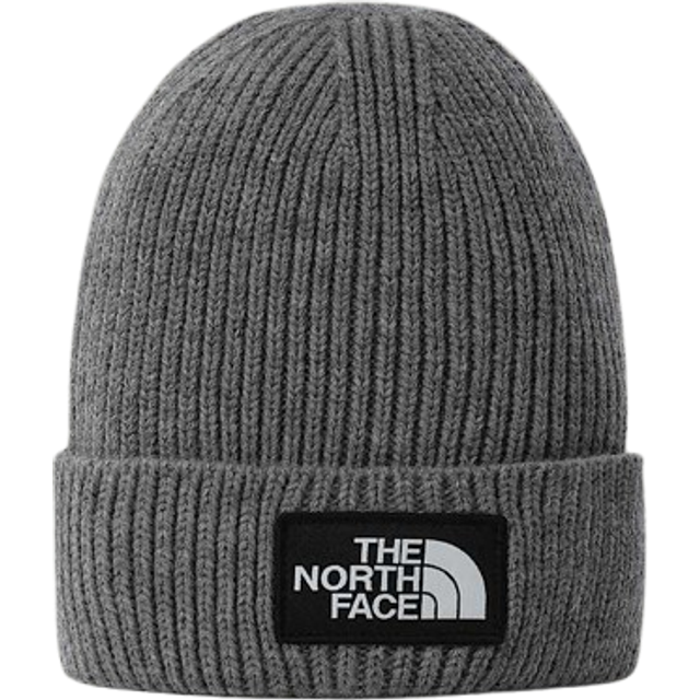 The North Face Logo Box Cuffed Beanie Unisex - Headwear The North Face - Grey - NF0A3FJXDYY-M/L - Size: M/L (M/L)