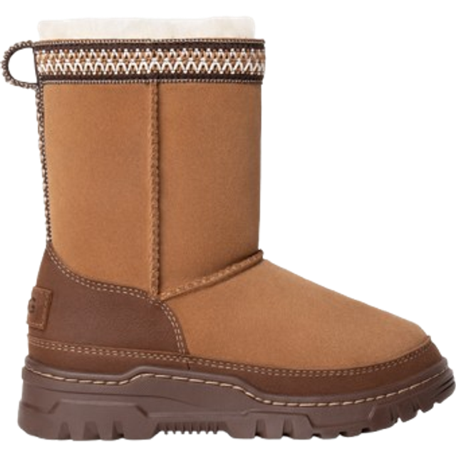 UGG® Classic Short TrailGazer Boot in Brown, Size 13, Leather/Polyester/Wool - Chestnut