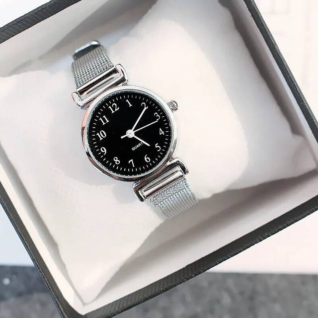 (Digital black) Fashion Women's Watches Clock Women's Silver Watches Small Women Wrist