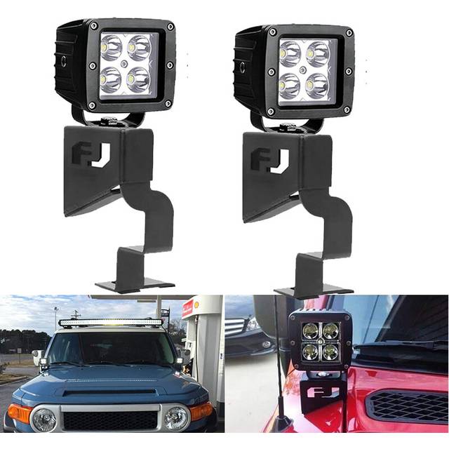 1Set Car Front Cowl 4inch 18W Led Work Light Bar With Windshield Pillar