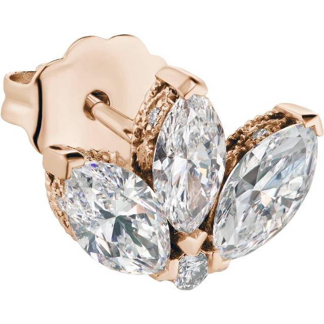 Maria Tash Diamond Lotus Single Stud Earring - Rose Gold - 6mm