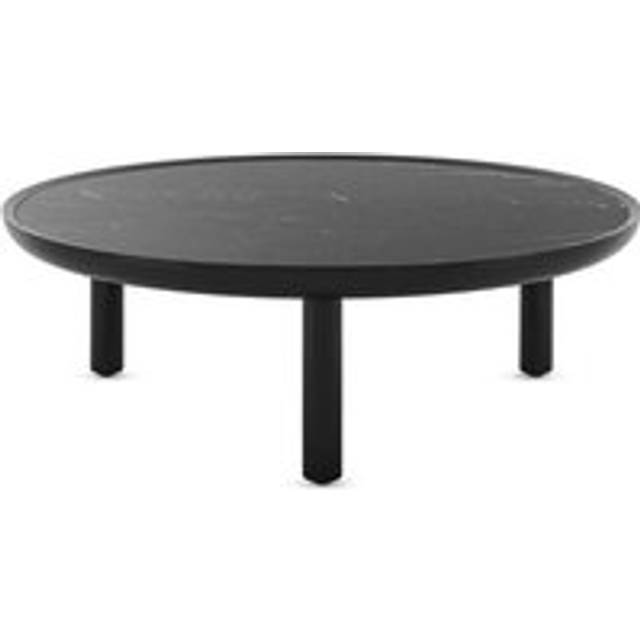 Kartell - K-Top Side Table Ø 105cm - Marquina schwarz/Keramik mit Marmoreffekt/HxØ 35x105cm/Gestell schwarz Polyester lackiert - Marquina black (35.0 x &#8960;105.0cm)