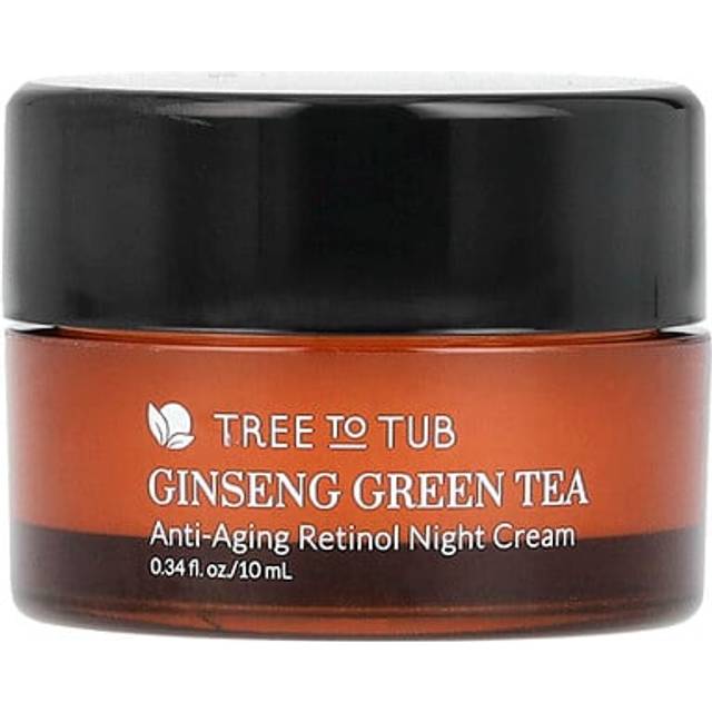 Tree To Tub, Ginseng Green Tea, Anti-Aging Retinol Night Cream, 0.34 fl oz (10 ml)