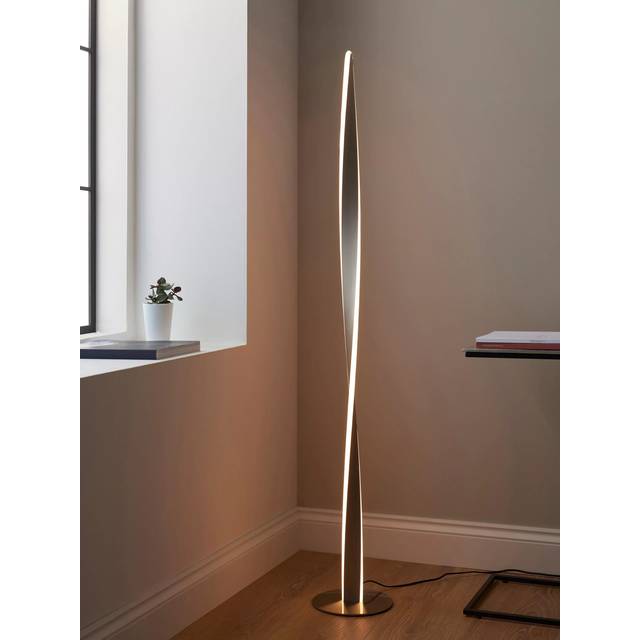 John Lewis Twist LED Floor Lamp, Brushed Aluminium
