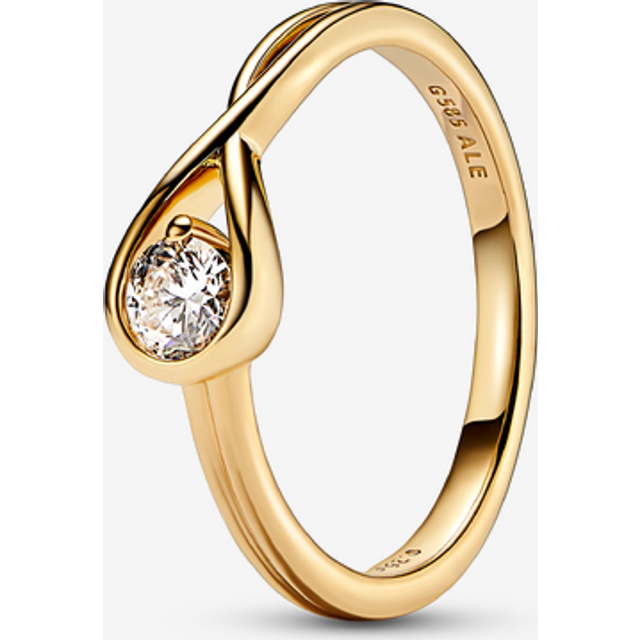 Pandora Infinite 14k Gold Lab-grown Diamond Ring - 14k gold / Lab-grown diamond - Sz. 56 - Clear